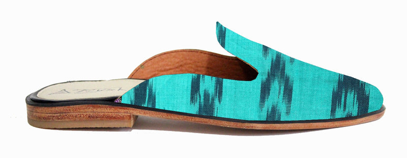 Turquoise Ikat Amor Slide