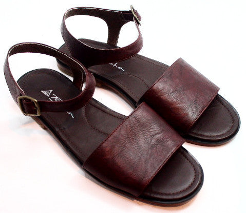 Red Wine Leather Sandals