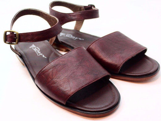 Red Wine Leather Sandals