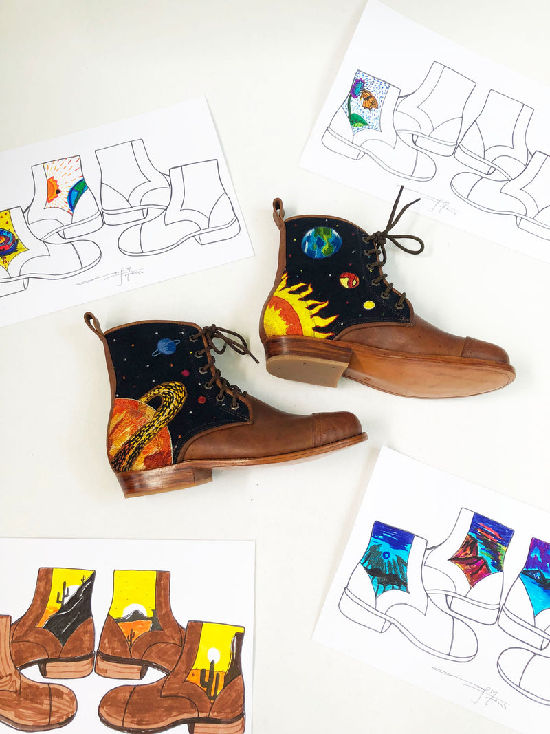 Hand-embroidered Space Boots